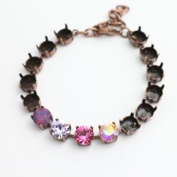 ss39 8 mm Armband Fassung für Swarovski und Preciosa Chatons oder Rivoli Kristalle, Altkupfer