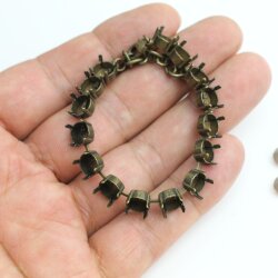 ss39 8mm Empty cup chain for Swarovski and Preciosa Crystals Antique Brass