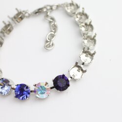 ss39 8 mm Armband Fassung für Swarovski und Preciosa Chatons oder Rivoli Kristalle, Rhodium