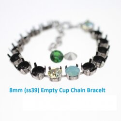 ss39 8mm Empty cup chain for Swarovski and Preciosa Crystals Antique Silver