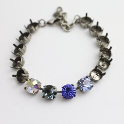 ss39 8 mm Armband Fassung für Swarovski und Preciosa Chatons oder Rivoli Kristalle, Altsilber