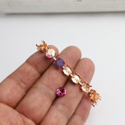 ss39 8 mm Armband Fassung für Swarovski und Preciosa Chatons oder Rivoli Kristalle, Rose Gold