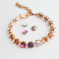 ss39 8mm Empty cup chain for Swarovski and Preciosa Crystals Rose Gold