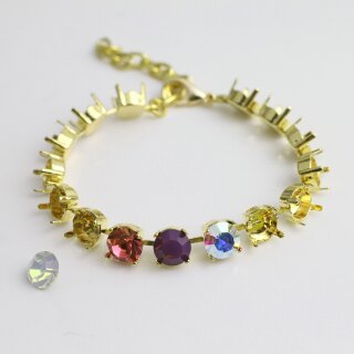 ss39 8 mm Armband Fassung fr Swarovski und Preciosa Chatons oder Rivoli Kristalle, Gold