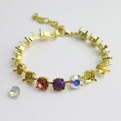 ss39 8 mm Armband Fassung für Swarovski und Preciosa Chatons oder Rivoli Kristalle, Gold