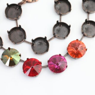 14 mm Rivoli Ketten Fassung fr Swarovski und Preciosa Kristalle altkupfer