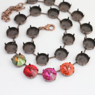 14 mm Rivoli Ketten Fassung fr Swarovski und Preciosa Kristalle altkupfer