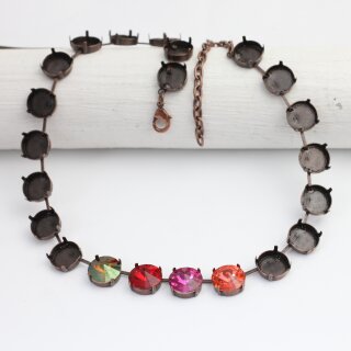 14 mm Rivoli Ketten Fassung fr Swarovski und Preciosa Kristalle altkupfer