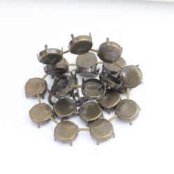 14 mm Empty cup chain necklace setting for Swarovski and Preciosa Rivoli Crystals Antique Brass