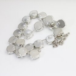 14 mm Empty cup chain necklace setting for Swarovski and Preciosa Rivoli Crystals Rhodium