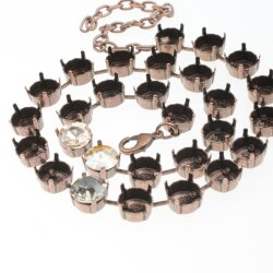 10 mm Antique Copper Empty cup chain necklace setting for Swarovski and Preciosa Crystals ss47