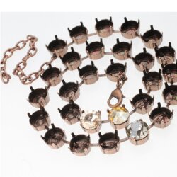 10 mm Antique Copper Empty cup chain necklace setting for Swarovski and Preciosa Crystals ss47