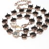 10 mm Antique Copper Empty cup chain necklace setting for Swarovski and Preciosa Crystals ss47