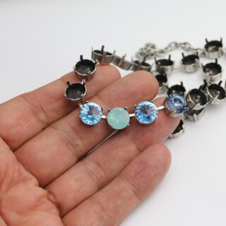 10 mm Ketten Fassung fr Swarovski und Preciosa Kristalle, Kesselketten ss47 altsilber