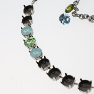 10 mm Ketten Fassung fr Swarovski und Preciosa Kristalle, Kesselketten ss47 altsilber