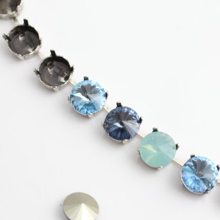 10 mm Ketten Fassung fr Swarovski und Preciosa Kristalle, Kesselketten ss47 altsilber