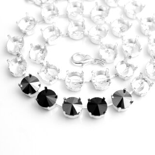 10 mm Ketten Fassung fr Swarovski und Preciosa Kristalle, Kesselketten ss47 Silber