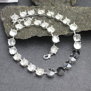 10 mm Ketten Fassung fr Swarovski und Preciosa Kristalle, Kesselketten ss47 Silber