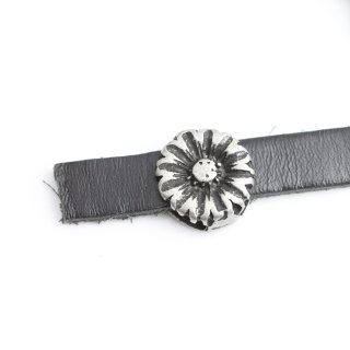 10 Blumen Schiebeperlen DIY Schmuckzubehr Rustikal Silber