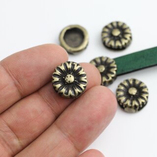 10 Blumen Schiebeperlen DIY Schmuckzubehr altmessing