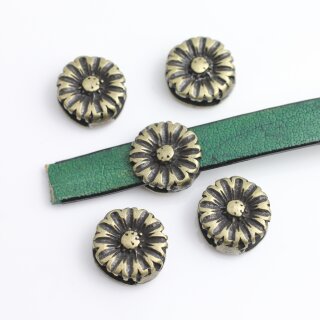 10 Blumen Schiebeperlen DIY Schmuckzubehr altmessing