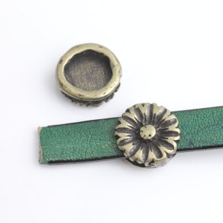 10 Blumen Schiebeperlen DIY Schmuckzubehr altmessing