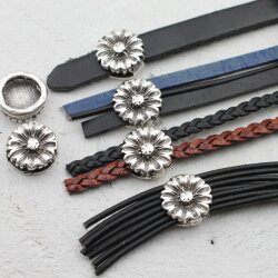 10 Blumen Schiebeperlen DIY Schmuckzubehör altmessing