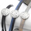 5 Rustic Silver Hammered Disc Slider beads