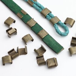 20 Antique Brass Metal Crimp Beads, Jewelry Connectors...
