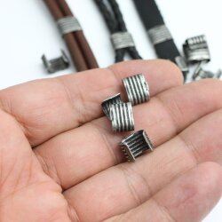 20 Rustic Silver Metal Crimp Beads, Jewelry Connectors Findings