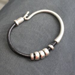 Hook Leather Bracelet, Half Hook Leather Bracelet