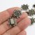 10 Antique Brass Edelweiss Alpen flower Slider Beads