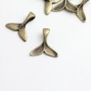 20 Antique Brass Whale Tail Pendants, Whale Fluke Charm