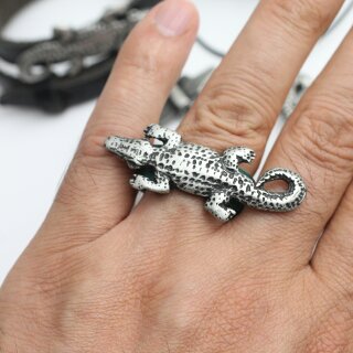 5 Rustikale Silber Schiebeperlen Krokodil, DIY Kette Anhänger, Ringe, Armband
