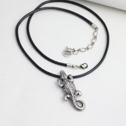 5 Rustikale Silber Schiebeperlen Krokodil, DIY Kette Anhänger, Ringe, Armband