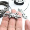 5 Rustic Silver Crocodile Slider Bead, DIY Necklaces, Rings, Bracelet