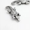 5 Rustic Silver Crocodile Slider Bead, DIY Necklaces, Rings, Bracelet