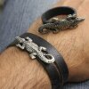 5 Rustikale Silber Schiebeperlen Krokodil, DIY Kette Anhänger, Ringe, Armband