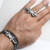 5 Rustic Silver Crocodile Slider Bead, DIY Necklaces, Rings, Bracelet