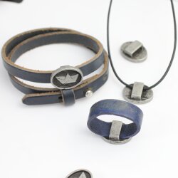 5 Rustikale Silber Schiffchen Schiebeperlen, DIY Kette Anhänger, Ringe, Armband