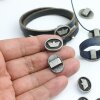 5 Rustikale Silber Schiffchen Schiebeperlen, DIY Kette Anhänger, Ringe, Armband