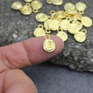 20 Gold Spiral Charms Pendant