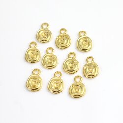 20 Gold Spiral Charms Pendant