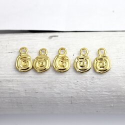 20 Gold Spiral Charms Pendant