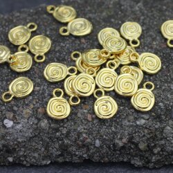 20 Gold Spiral Charms Pendant