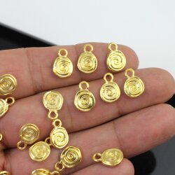 20 Gold Spiral Charms Pendant