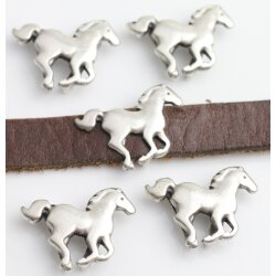 10 Galloping Horse Sliders, Antique Silver DIY Necklaces,...