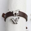 10 Galloping Horse Sliders, Antique Silver DIY Necklaces, Rings, Bracelet