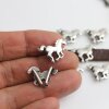 10 Galloping Horse Sliders, Antique Silver DIY Necklaces, Rings, Bracelet