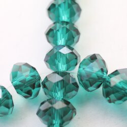 8x6mm 80 Pcs.Emerald Rondelle Faceted Beads, Glass Beads